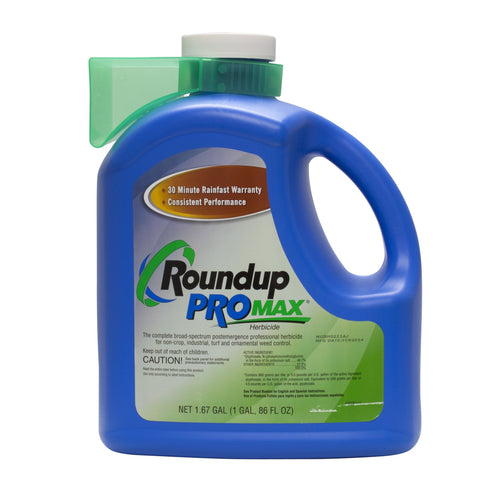 RoundUp ProMax 1.67 gallon jug ready for fast weed control in lawns and landscapes