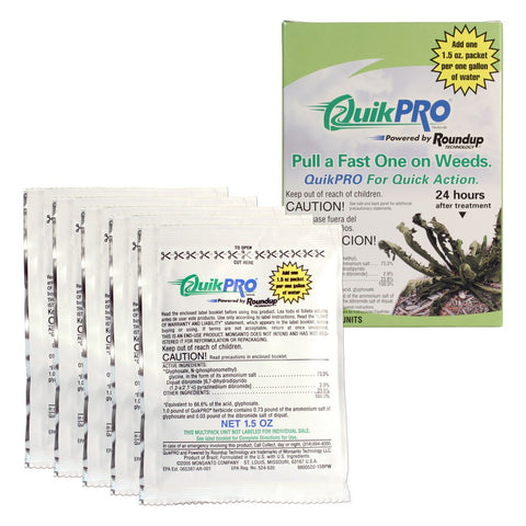 Roundup Quick Pro box for preparing 5 gallons of weed control solution quickly.