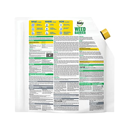Roundup Weed Barrier Granules applied around trees to suppress weeds.