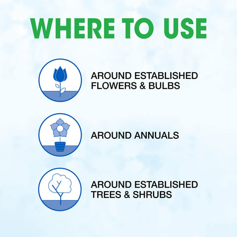 Roundup Weed Barrier Granules covering ground extends maintenance intervals.
