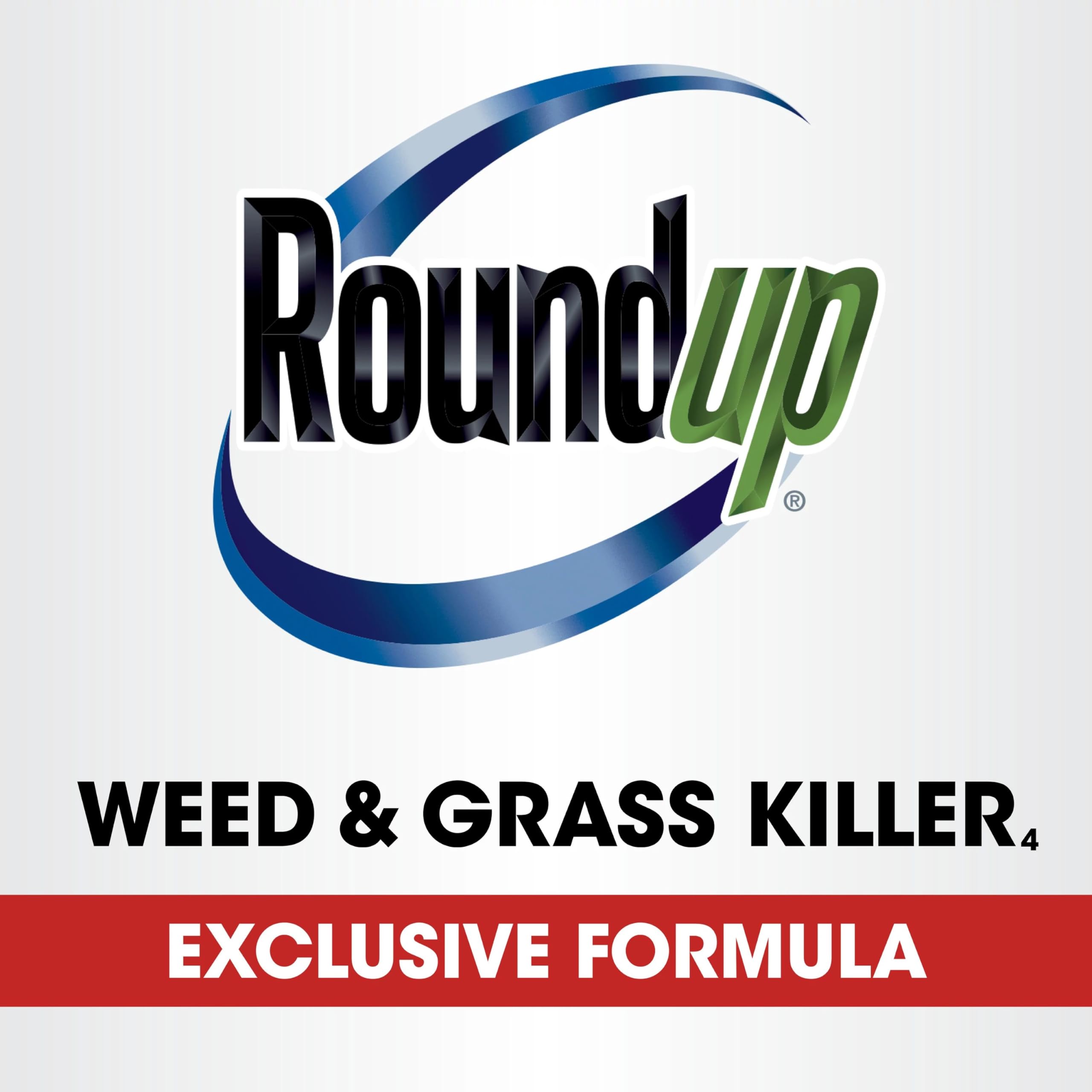 Roundup Weed Killer used around trees and shrubs for targeted weed suppression.