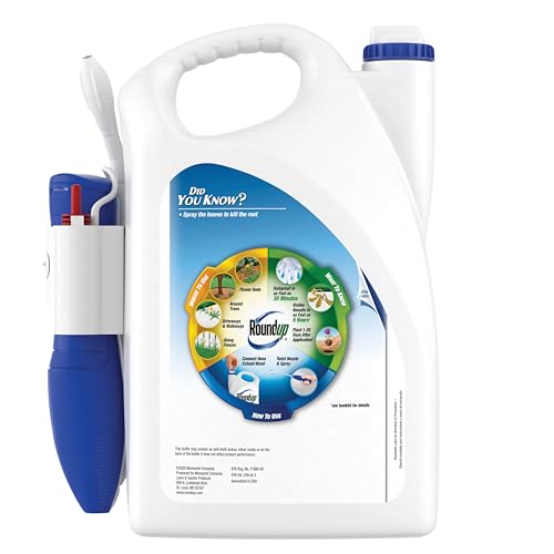 Comfort Wand spray action showing quick weed control