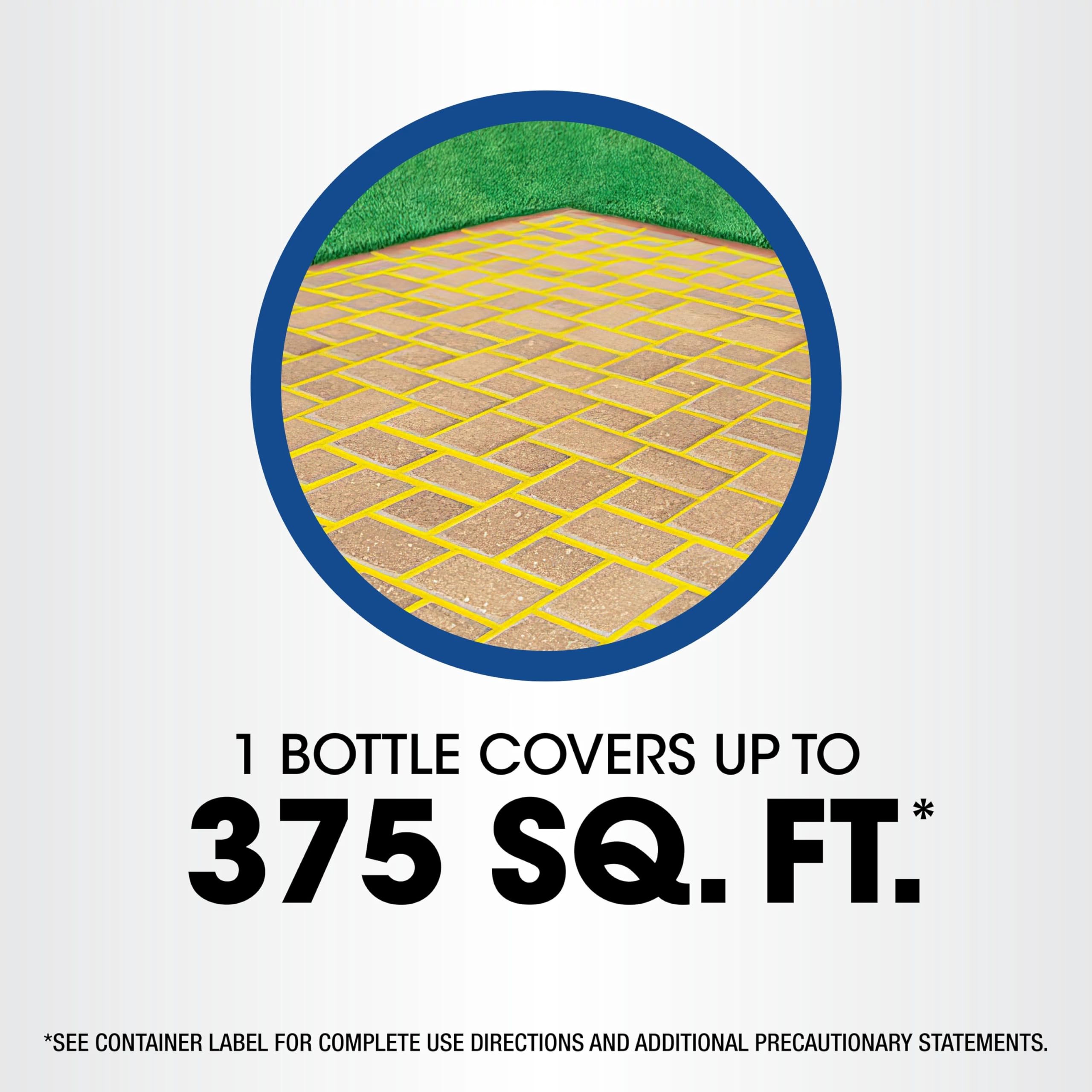 Roundup Weed Killer provides up to 375 sq ft coverage.