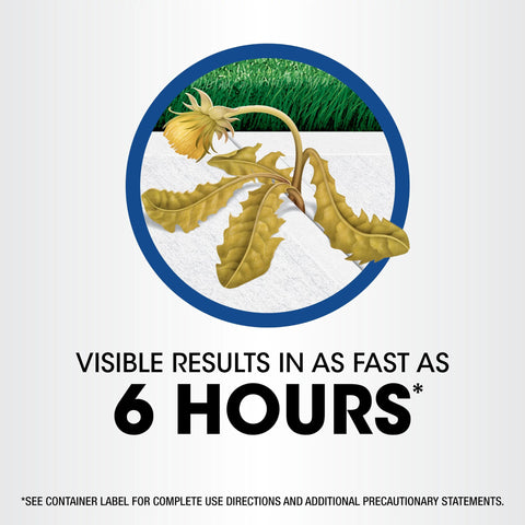 Roundup Weed Killer shows visible results in hours.