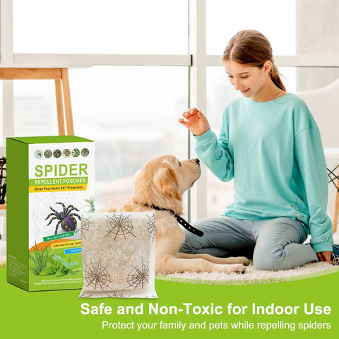 ROUTADE spider repellent placed in a bedroom to deter intruding spiders.