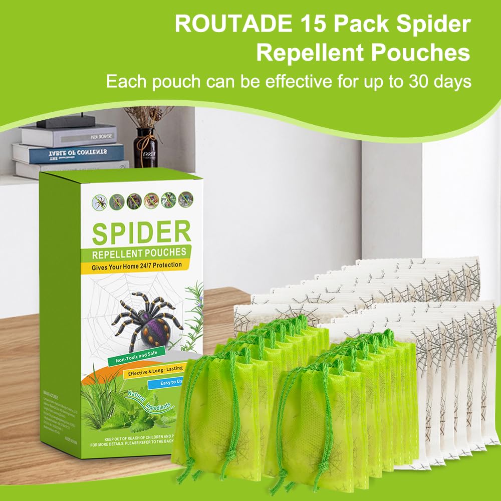 ROUTADE spider repellent in the garage protecting storage areas.