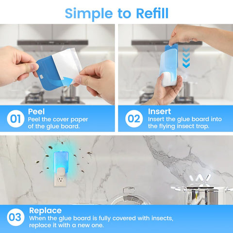 ROUTADE compatible with Raid blue light trap—reliable glue performance in any room.