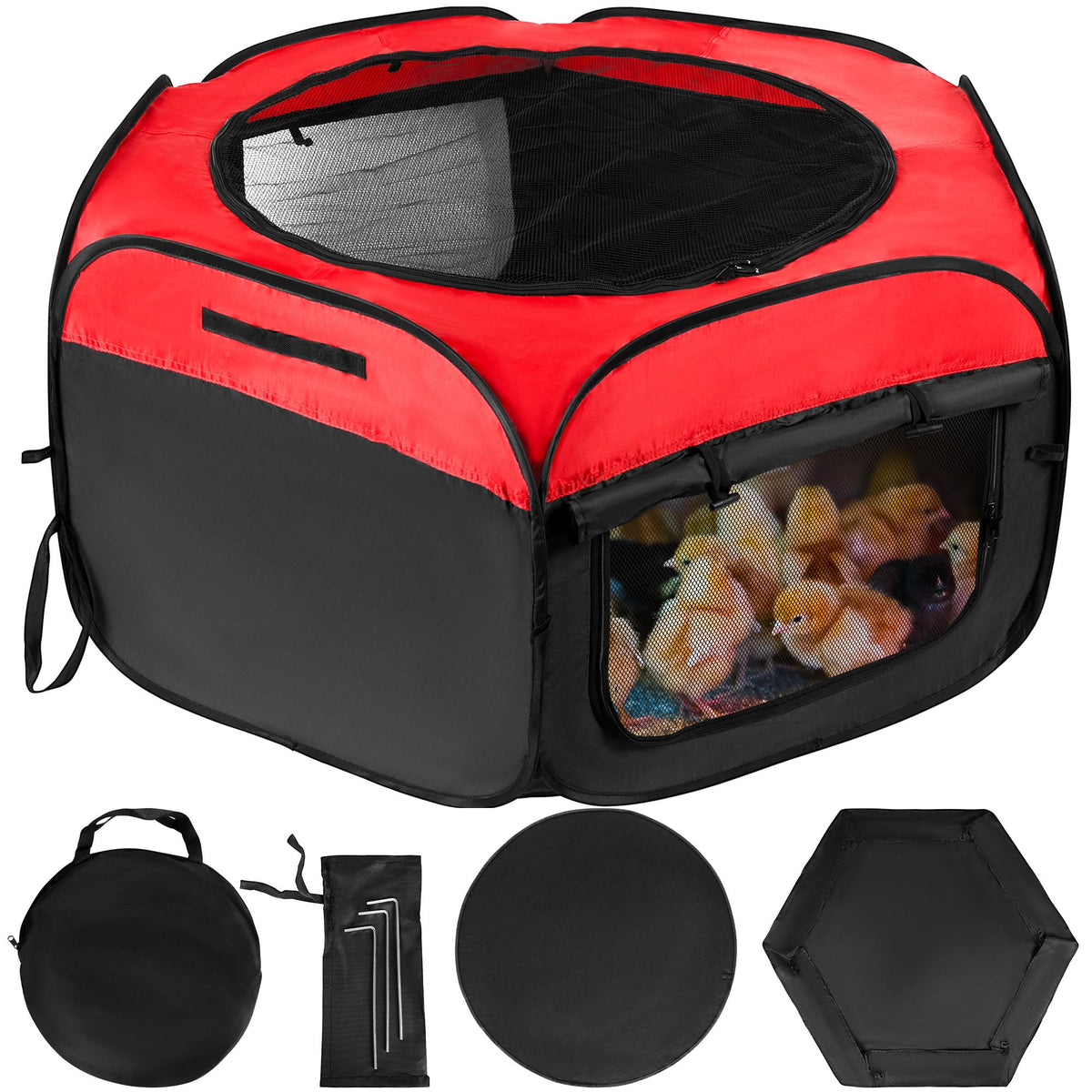 ROVOCLO brooder box front view showcases sturdy construction for safe chick housing.