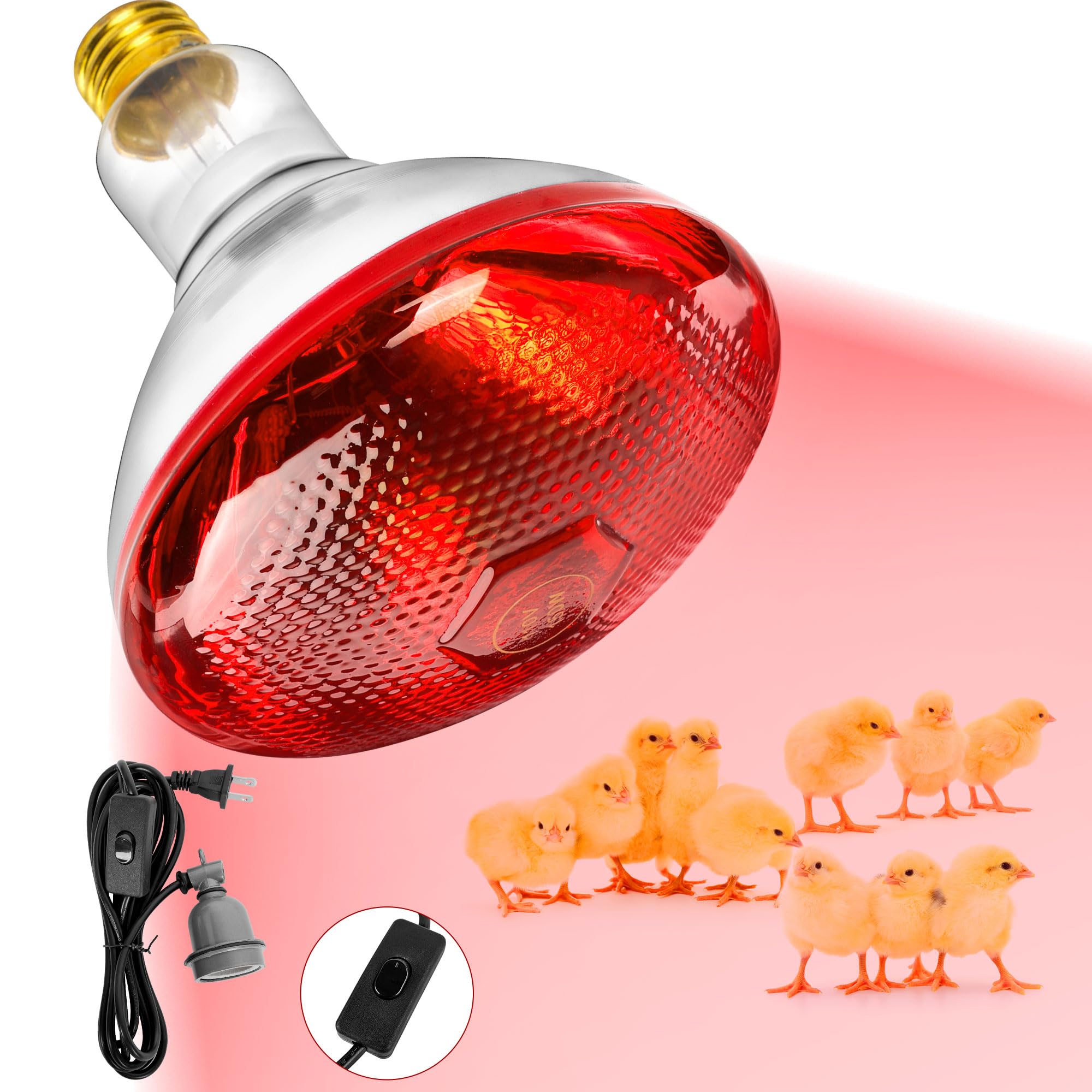 ROVOCLO Heat Lamp for Chickens keeps chicks warm quickly in the coop