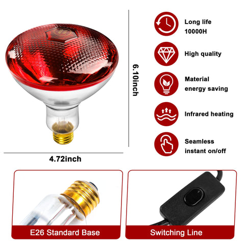 ROVOCLO Heat Lamp provides even night warmth for calm roosts
