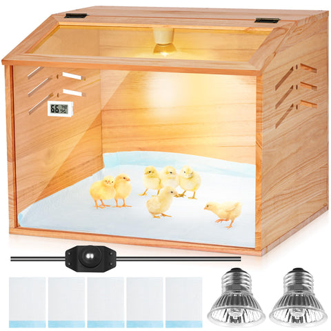 ROVOCLO Brooder Box with clear acrylic panels for easy chick viewing