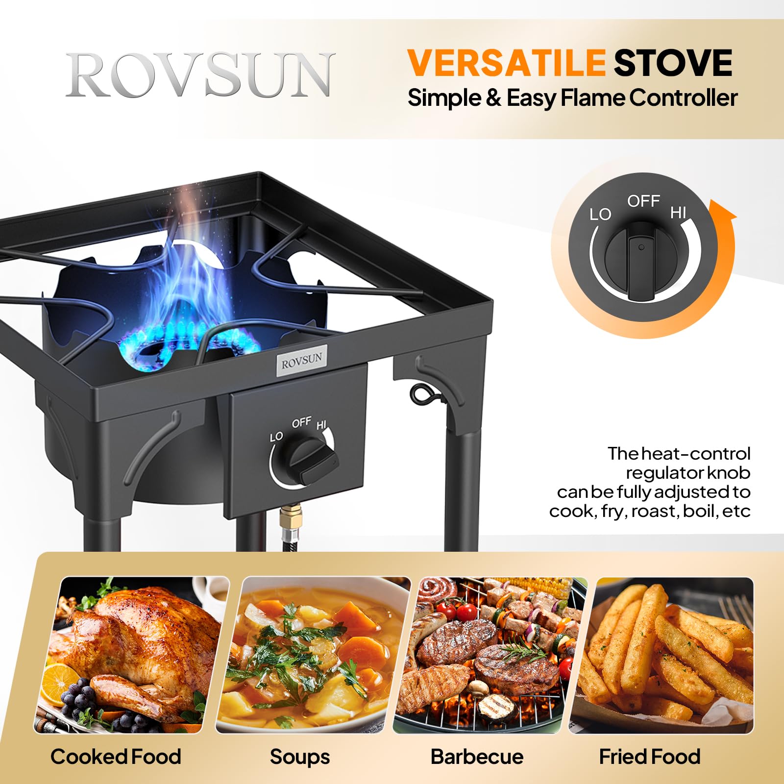 ROVSUN 100k BTU stove legs assembly in progress for quick setup.