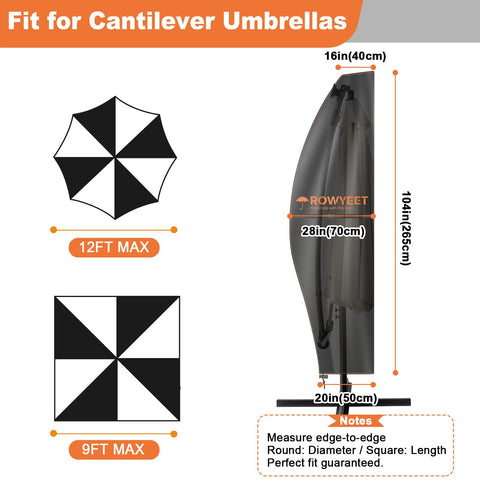 Rowyeet umbrella cover uses 420D Oxford fabric for durability and long life