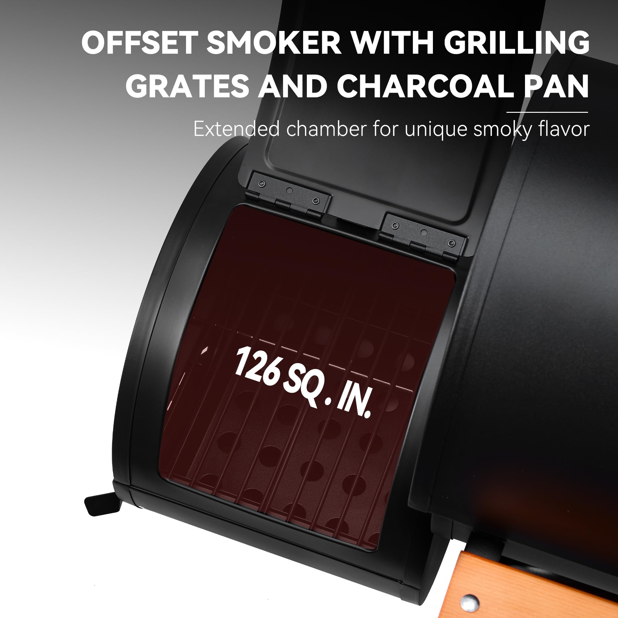 Royal Gourmet CC1624W two-level charcoal pan enables precise heat control