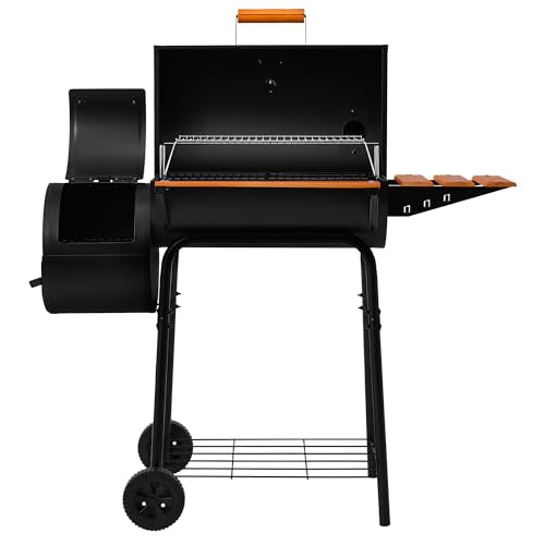 Royal Gourmet CC1624W offset-smoker setup for simultaneous grilling and smoking