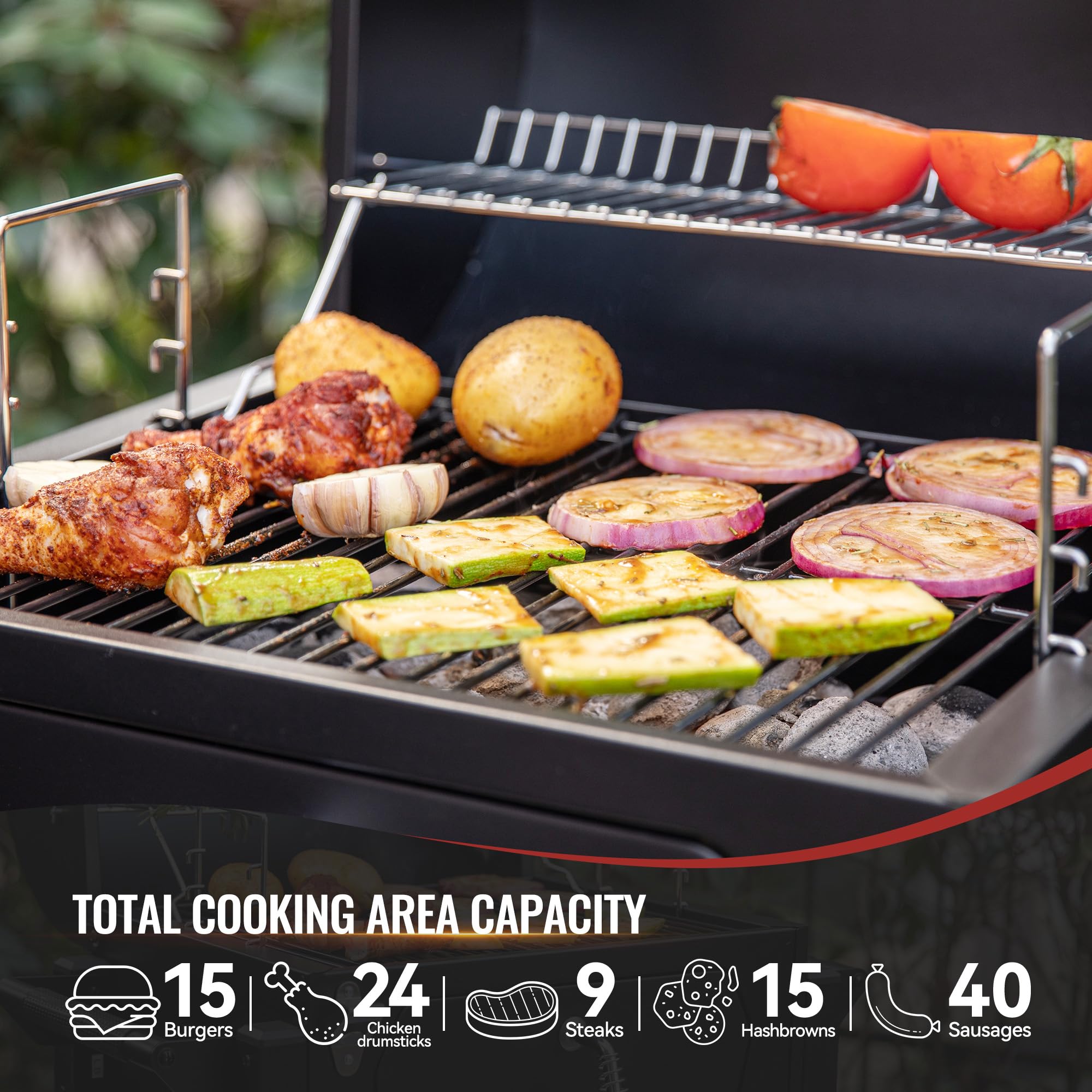 Royal Gourmet CD1519 top lid damper for precise temperature