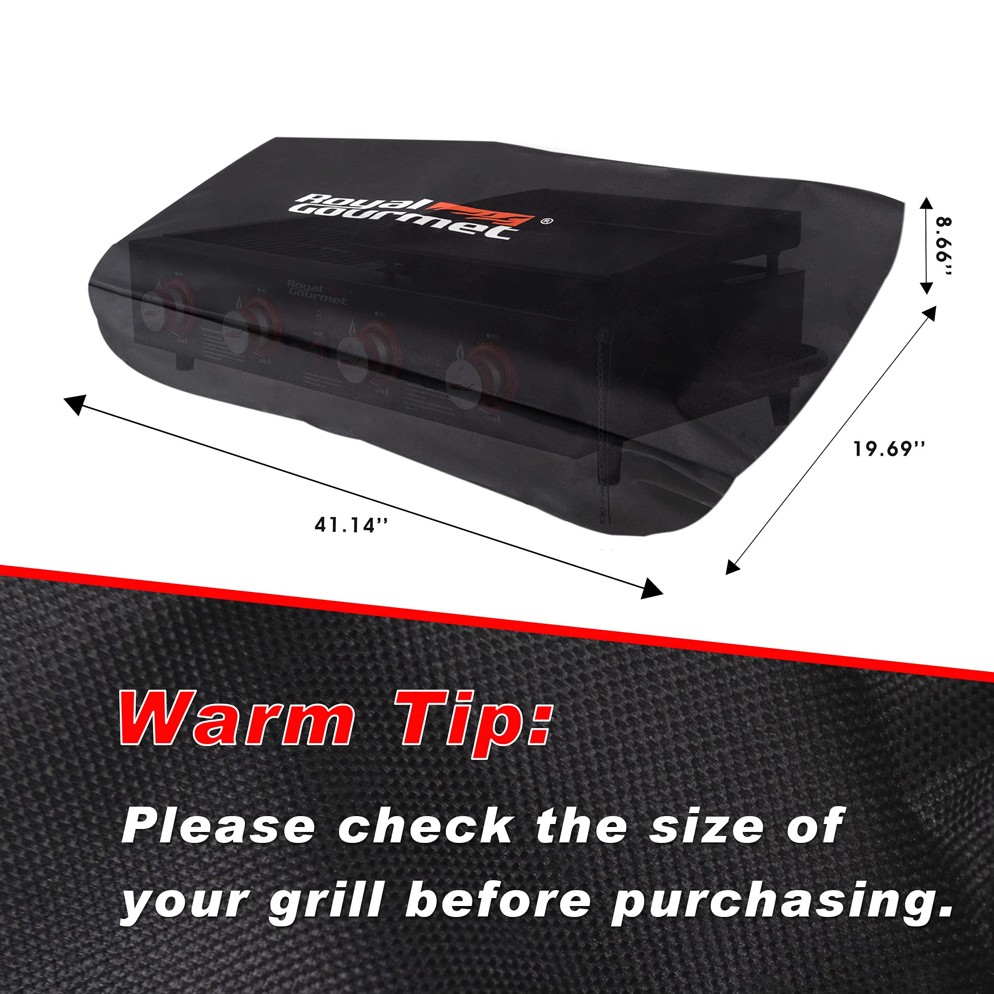 Royal Gourmet CR4002T cover back view protects against dust and sun exposure.