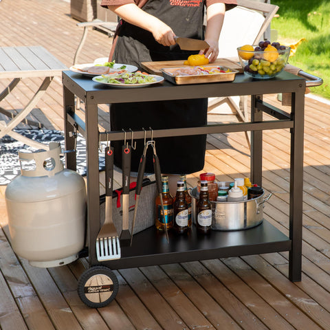 Royal Gourmet dining cart compact, space-saving design in use