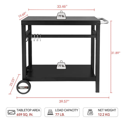 Royal Gourmet dining cart double shelves for organized grilling gear