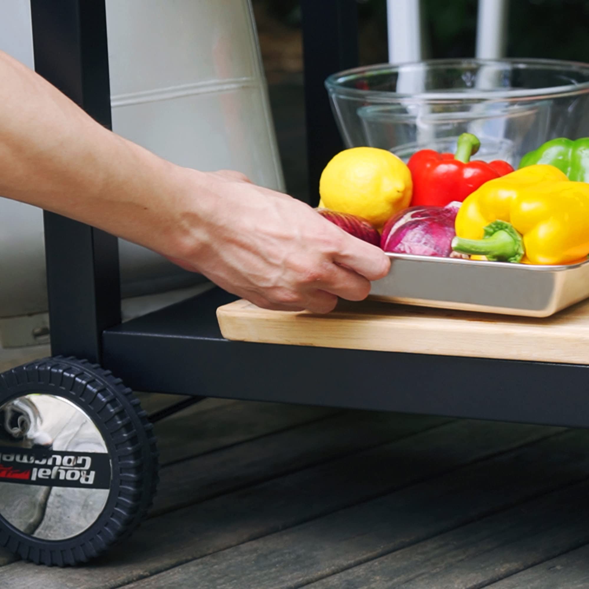 Royal Gourmet dining cart indoors or outdoors supports various setups.