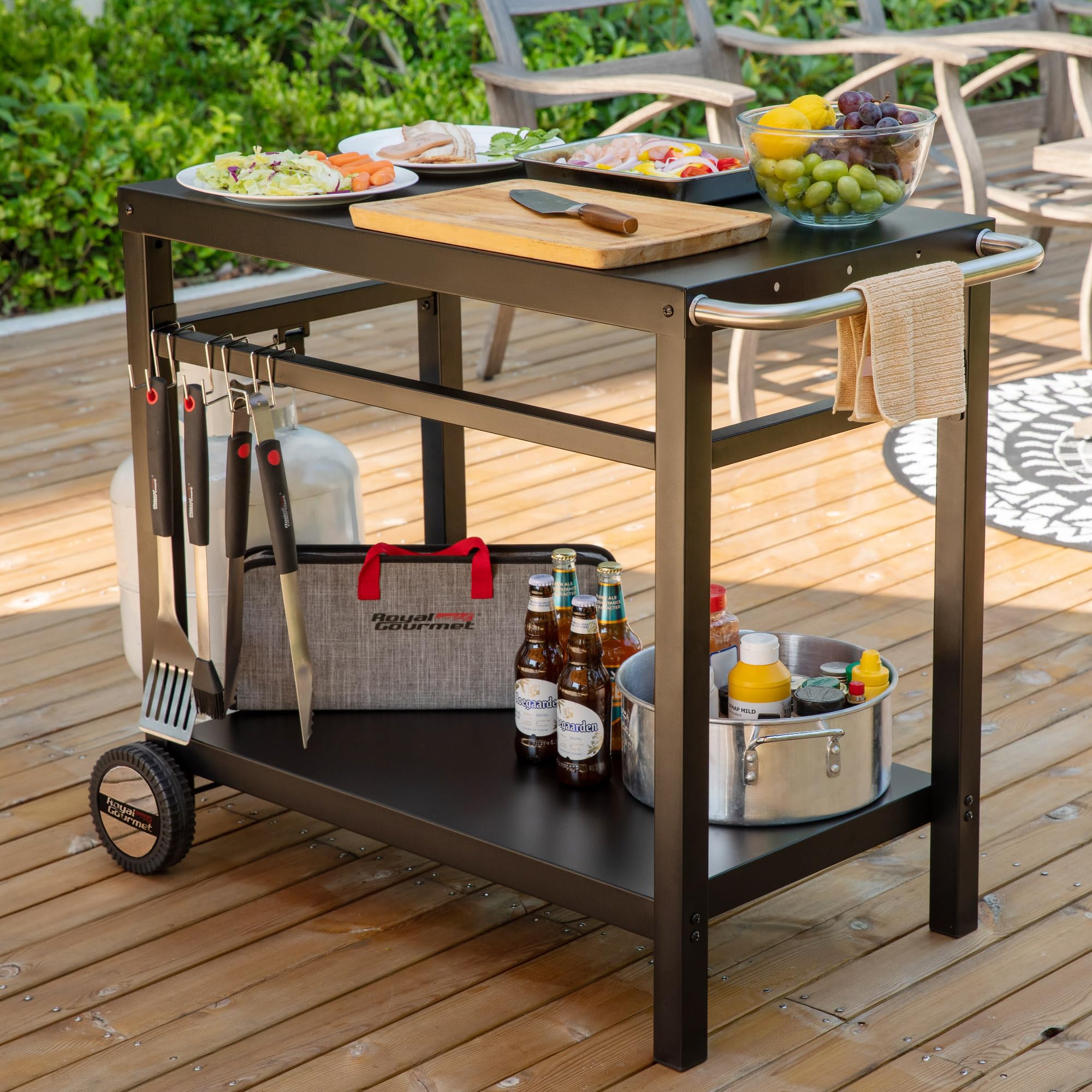 Royal Gourmet dining cart side handle for easy transport