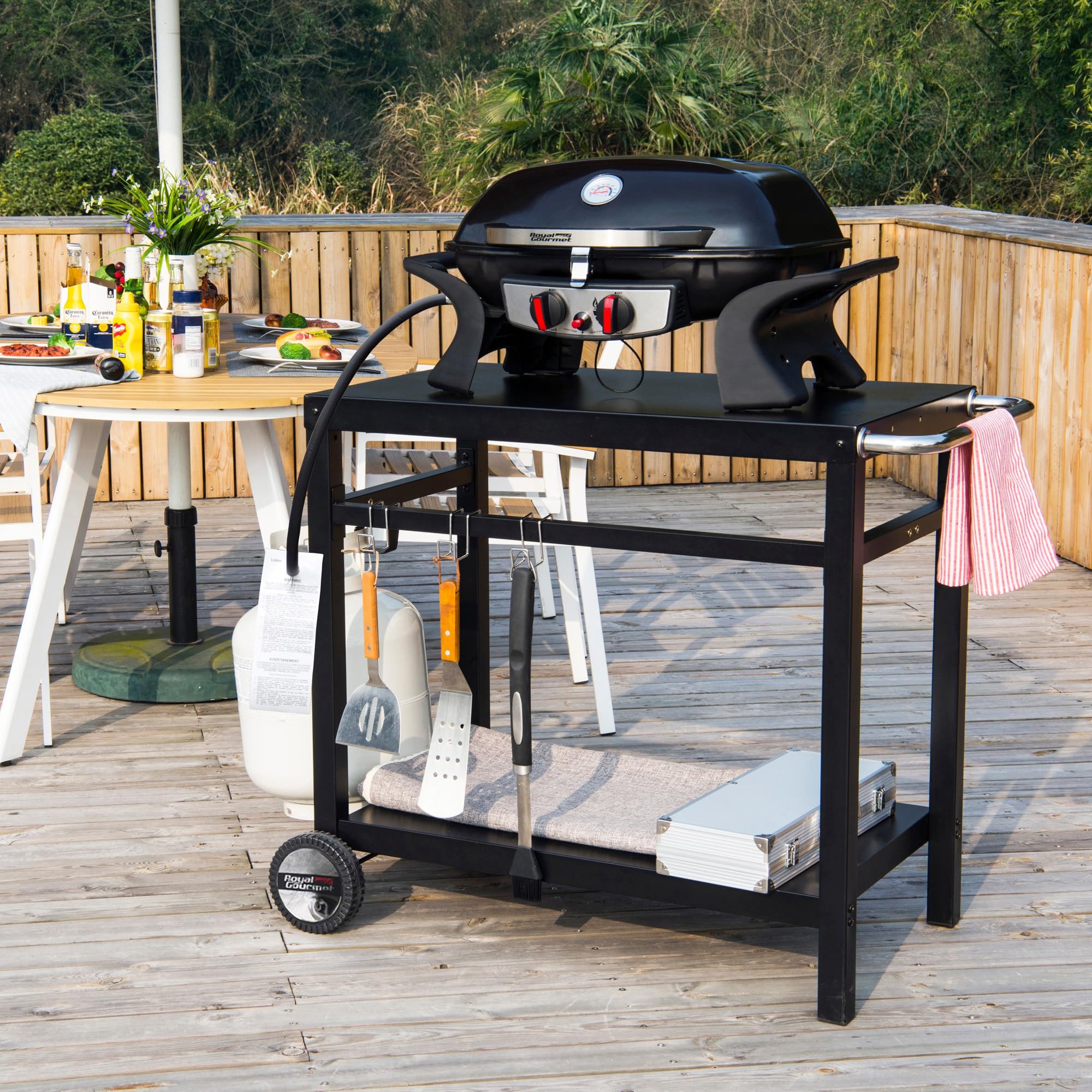 Royal Gourmet dining cart sturdy steel base for stable support