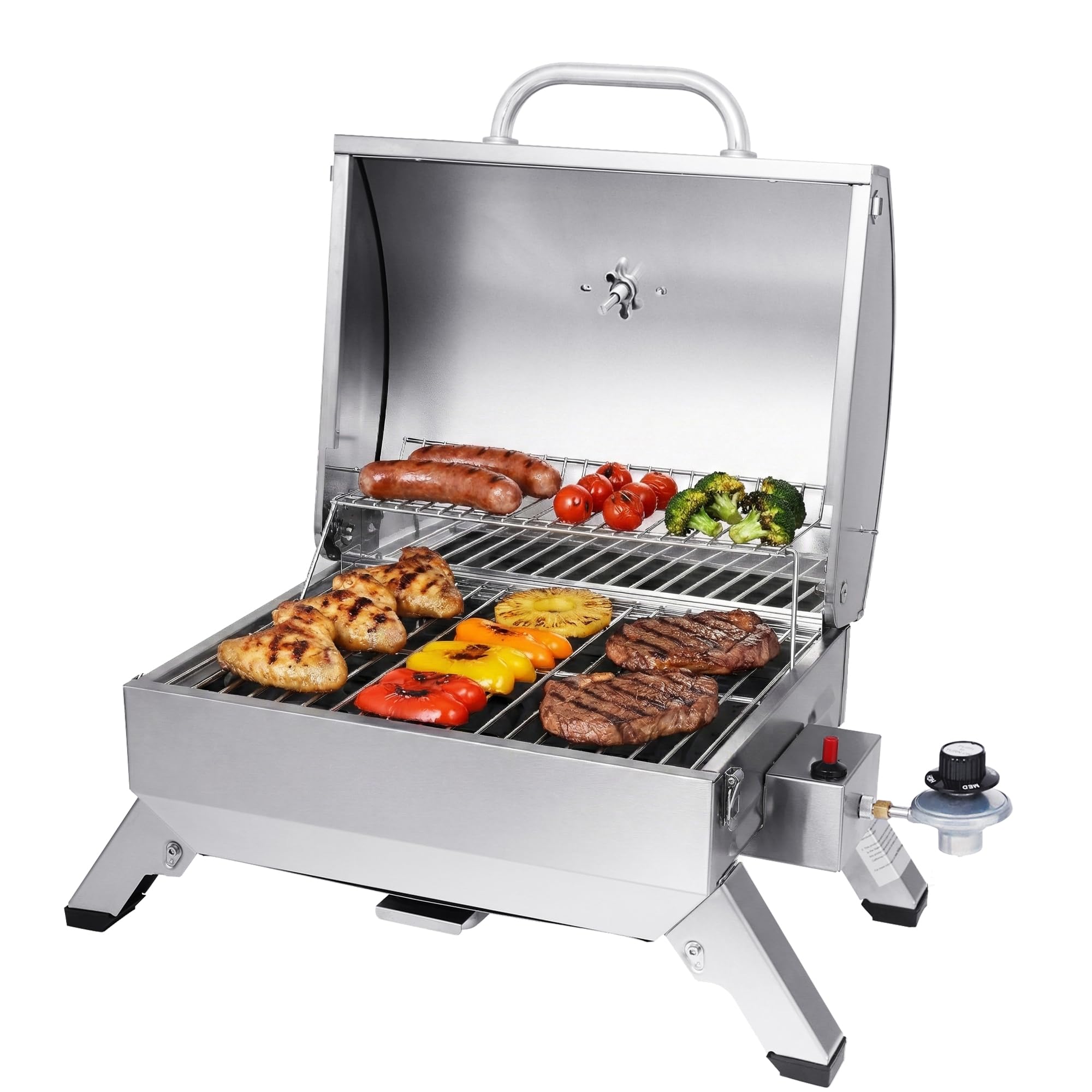 Royal Gourmet GT1001 stainless steel cooking grate provides durable heat distribution.