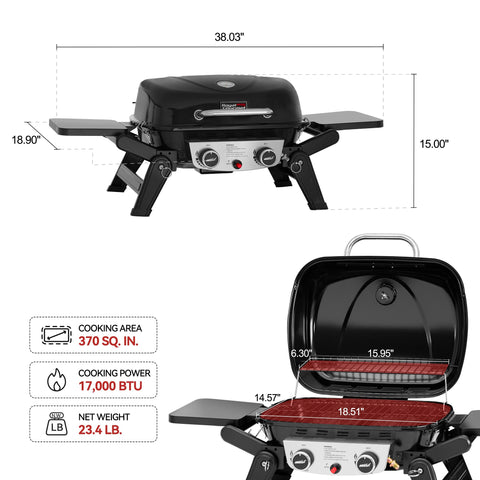 Royal Gourmet GT2005 foldable legs provide stable cooking on uneven ground