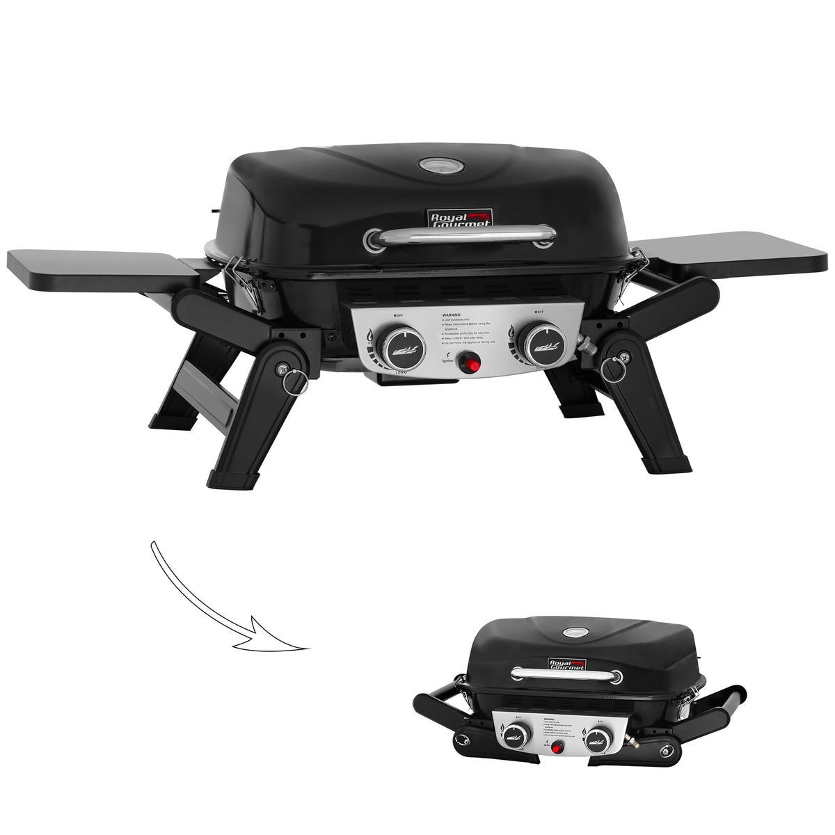 Royal Gourmet GT2005 with extended side tables for organized prep while grilling on the go