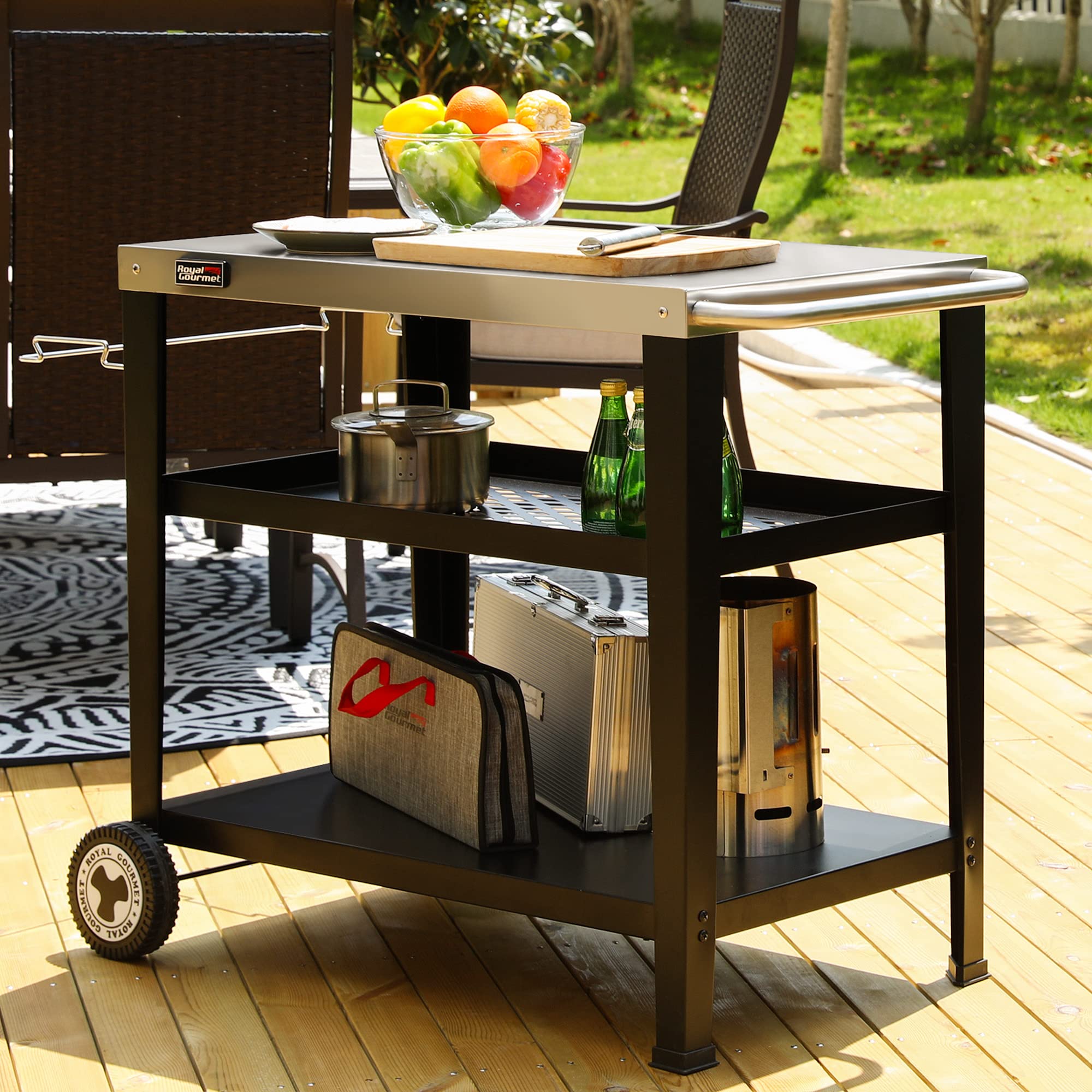 Royal Gourmet PC3404S movable dining table enables easy relocation across spaces.