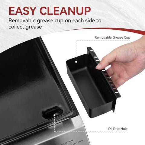 Royal Gourmet PD1305H portable tabletop design fits outdoor gatherings