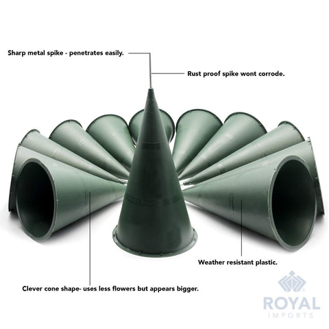 Royal Imports cone vase filled with fresh or artificial flowers