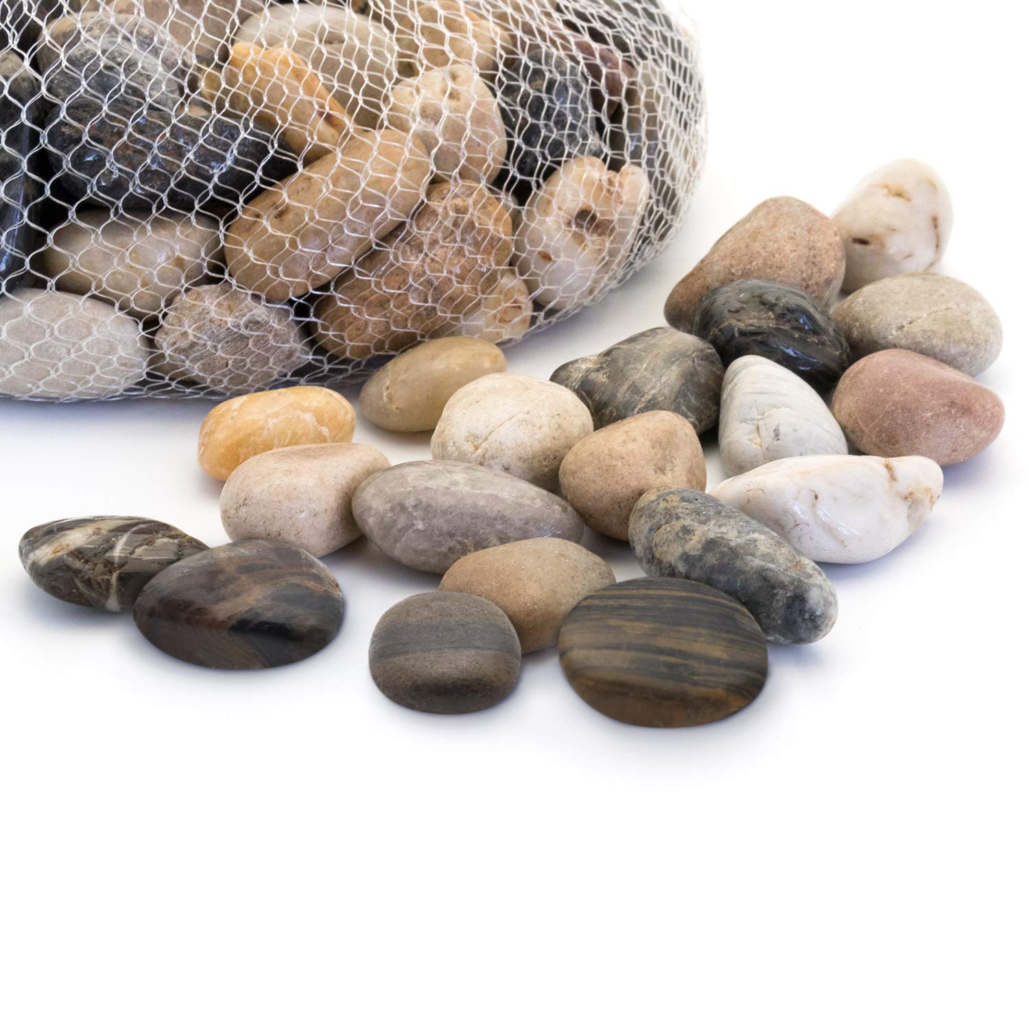 Royal Imports River Rocks decorative pebbles for garden landscaping provide durable color and lasting groundcover.