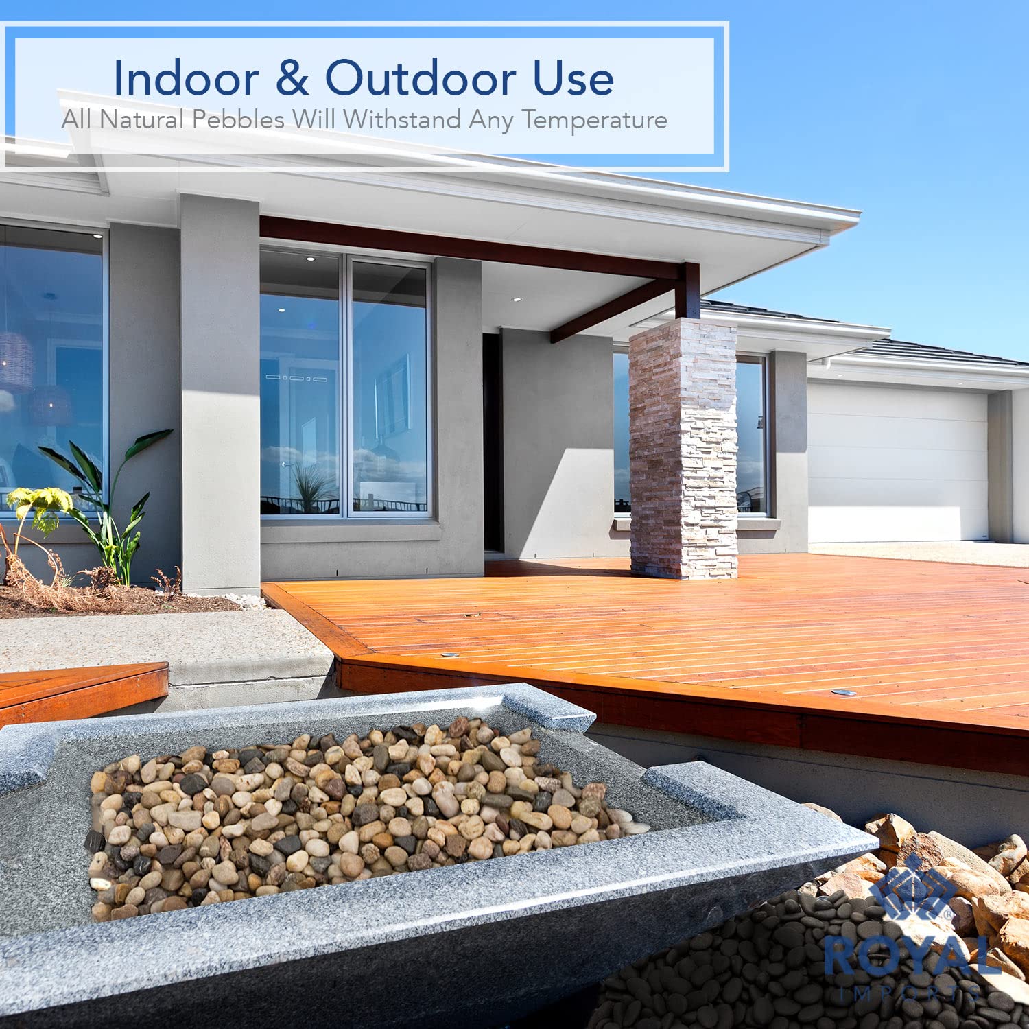 Royal Imports River Rocks walkways edging and decorative features improve outdoor appeal.