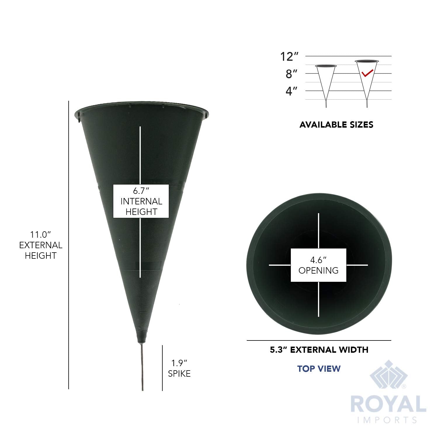 Royal Imports 12-pack cemetery cone vases for easy grave-site setup