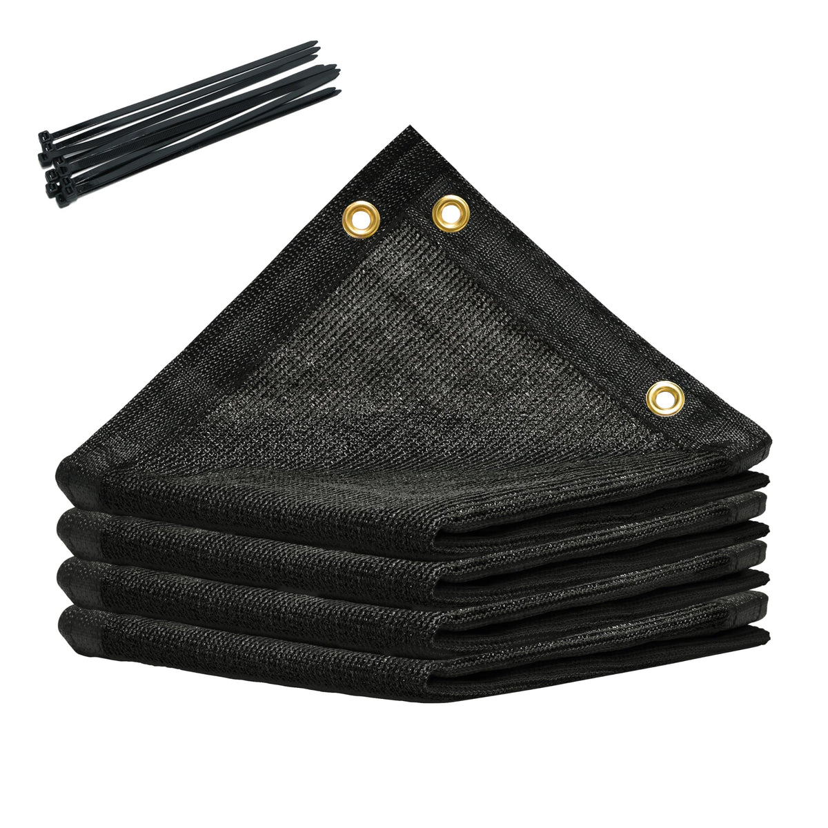 Royal Shade 4x10 black shade cloth over kennel for cooler shade and airflow.