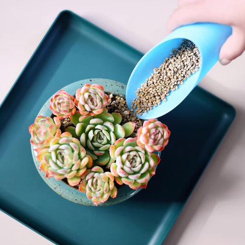 ROYHOO plastic potting scoop compact for indoor gardening and quick soil scooping.