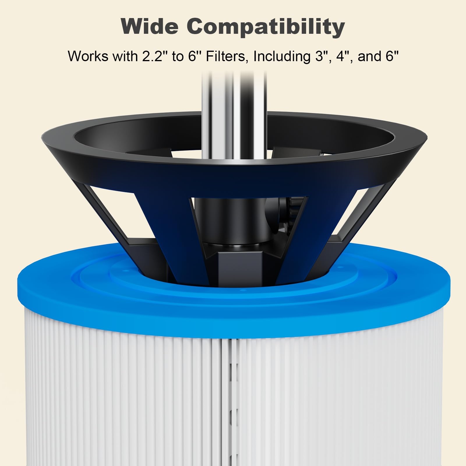 ROYOR stand heavy-base image highlights secure setup during fast cleaning sessions.