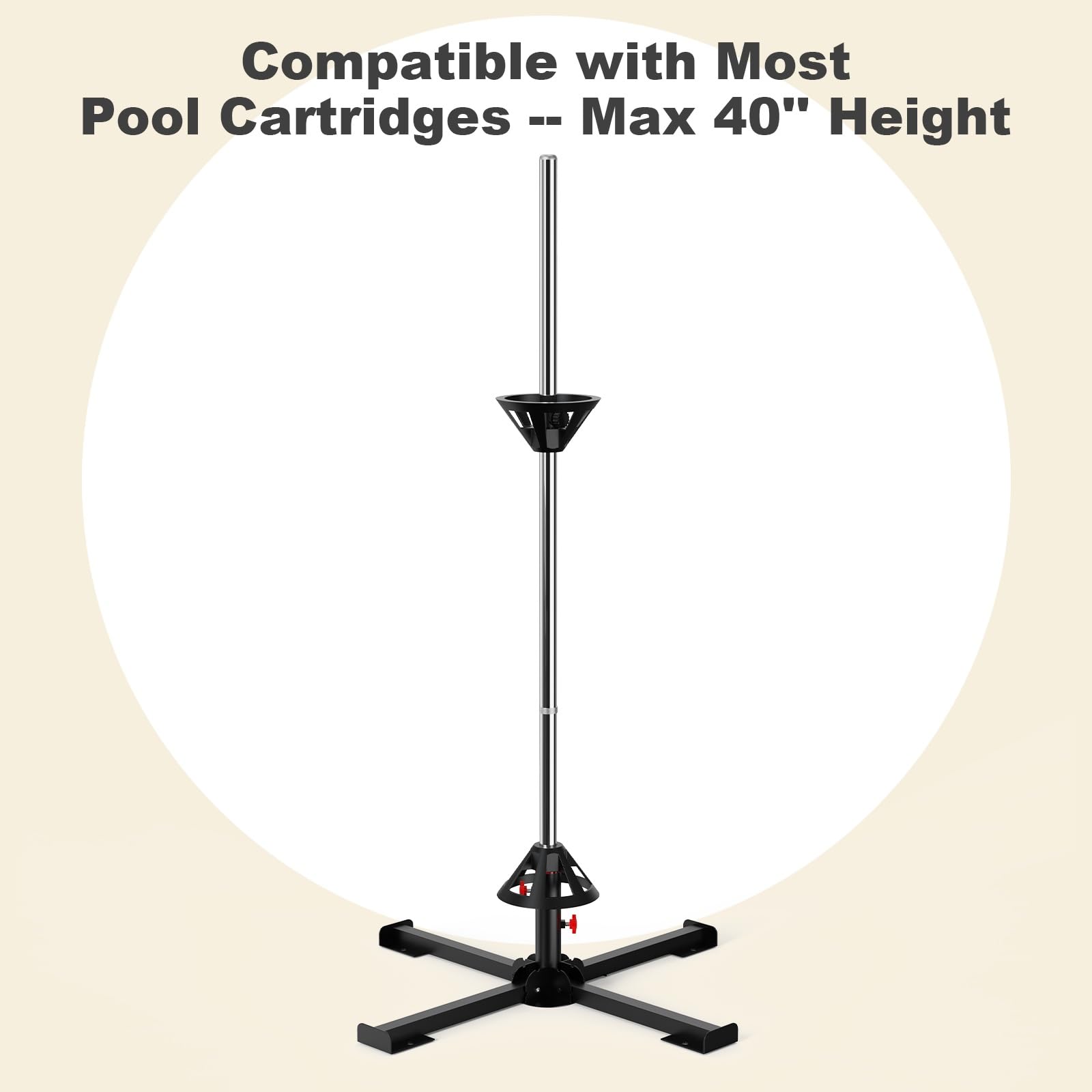 ROYOR stand top view demonstrates compact footprint for easy corner storage.