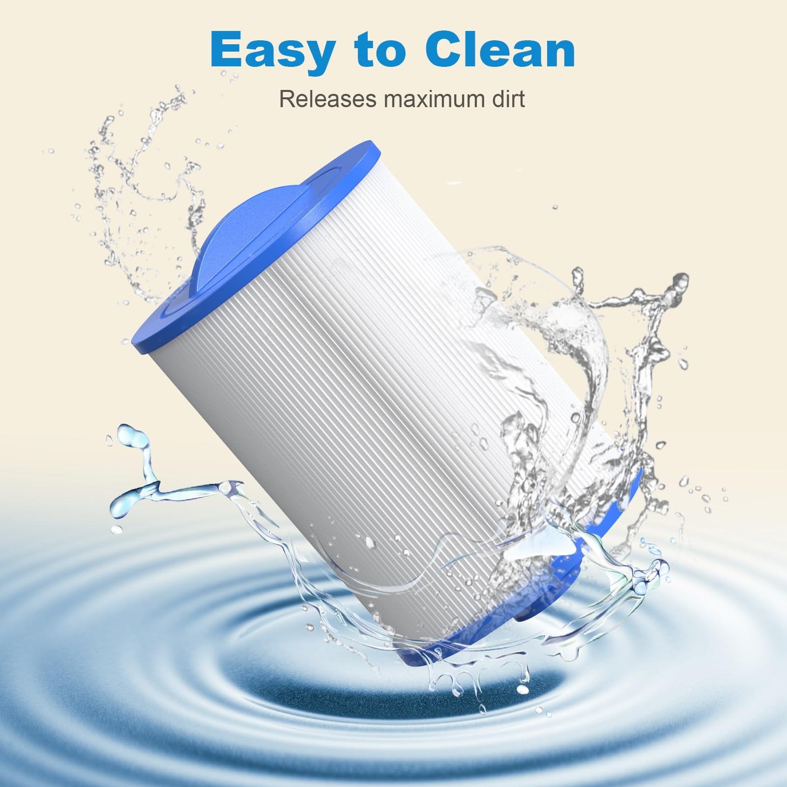 ROYOR PWW50 spa filter top circular handle enables easy installation.