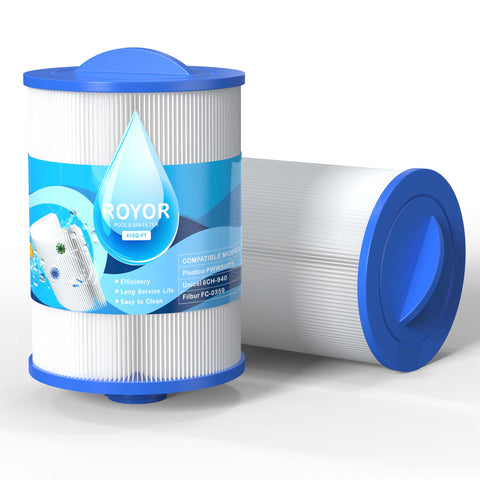 ROYOR PWW50 spa filter two-pack ready for quick hot tub replacement.