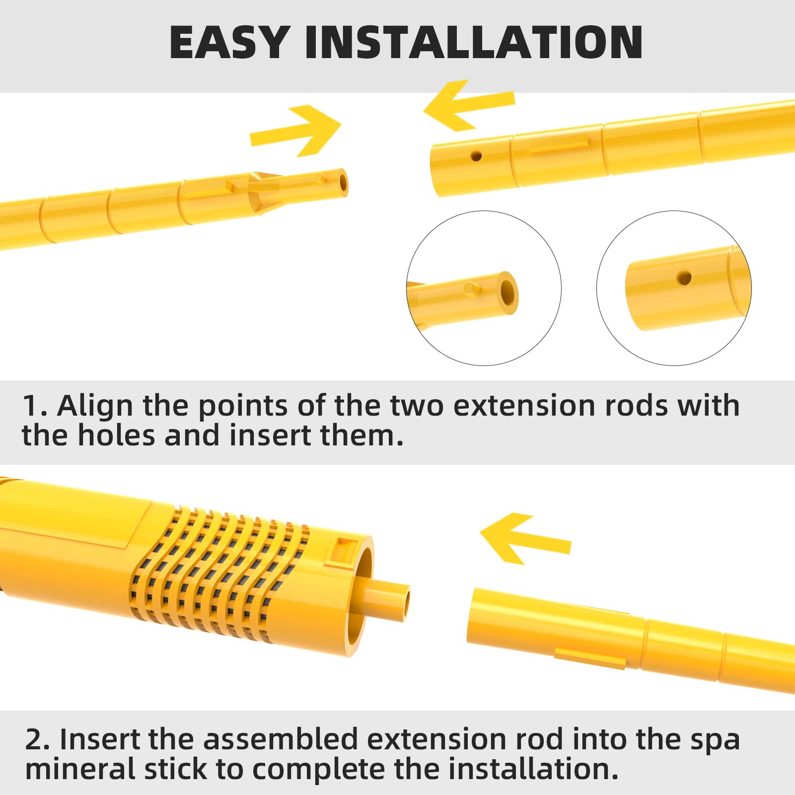 ROYOR mineral stick filtration close-up highlighting filtration action.