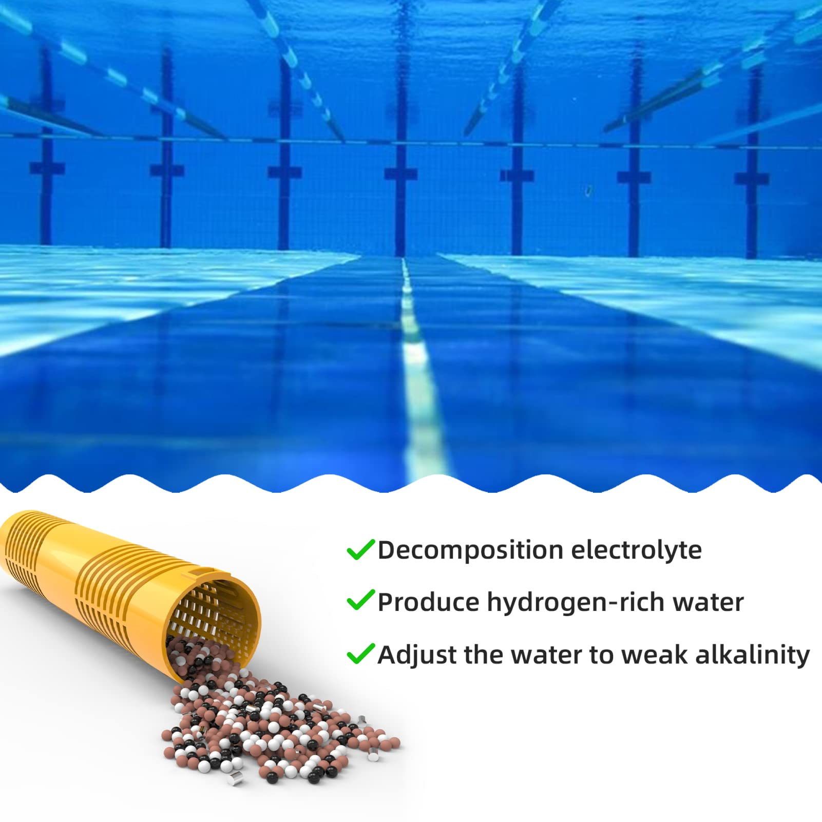 Close-up of ROYOR mineral stick installation in a hot tub filtration system.
