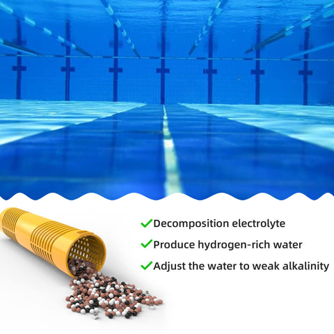 Close-up of ROYOR mineral stick installation in a hot tub filtration system.