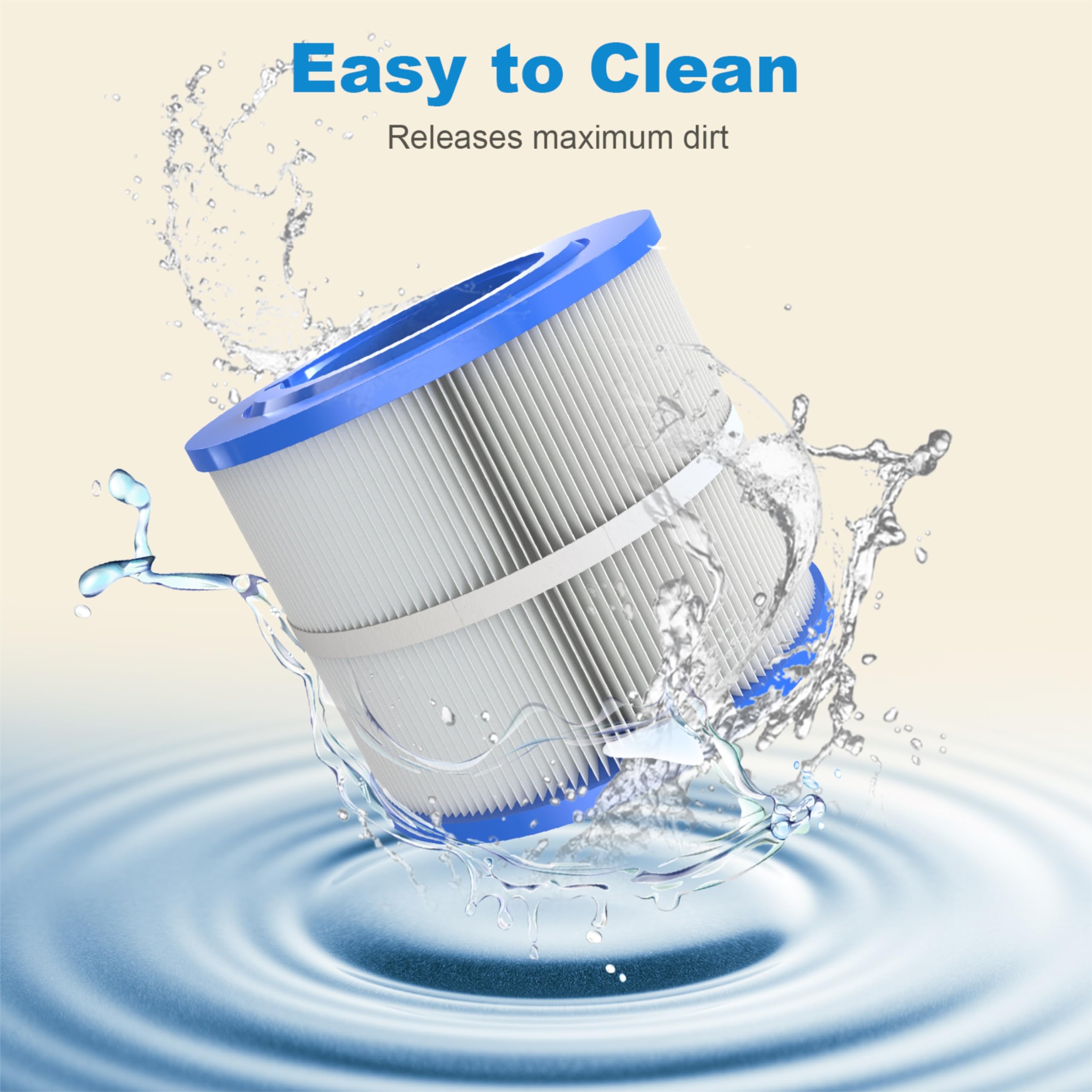 ROYOR Wellspring pleated-detail close-up highlights high-density filtration.