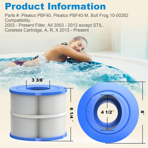 ROYOR Wellspring filter side view emphasizes slim profile for tight spa spaces.