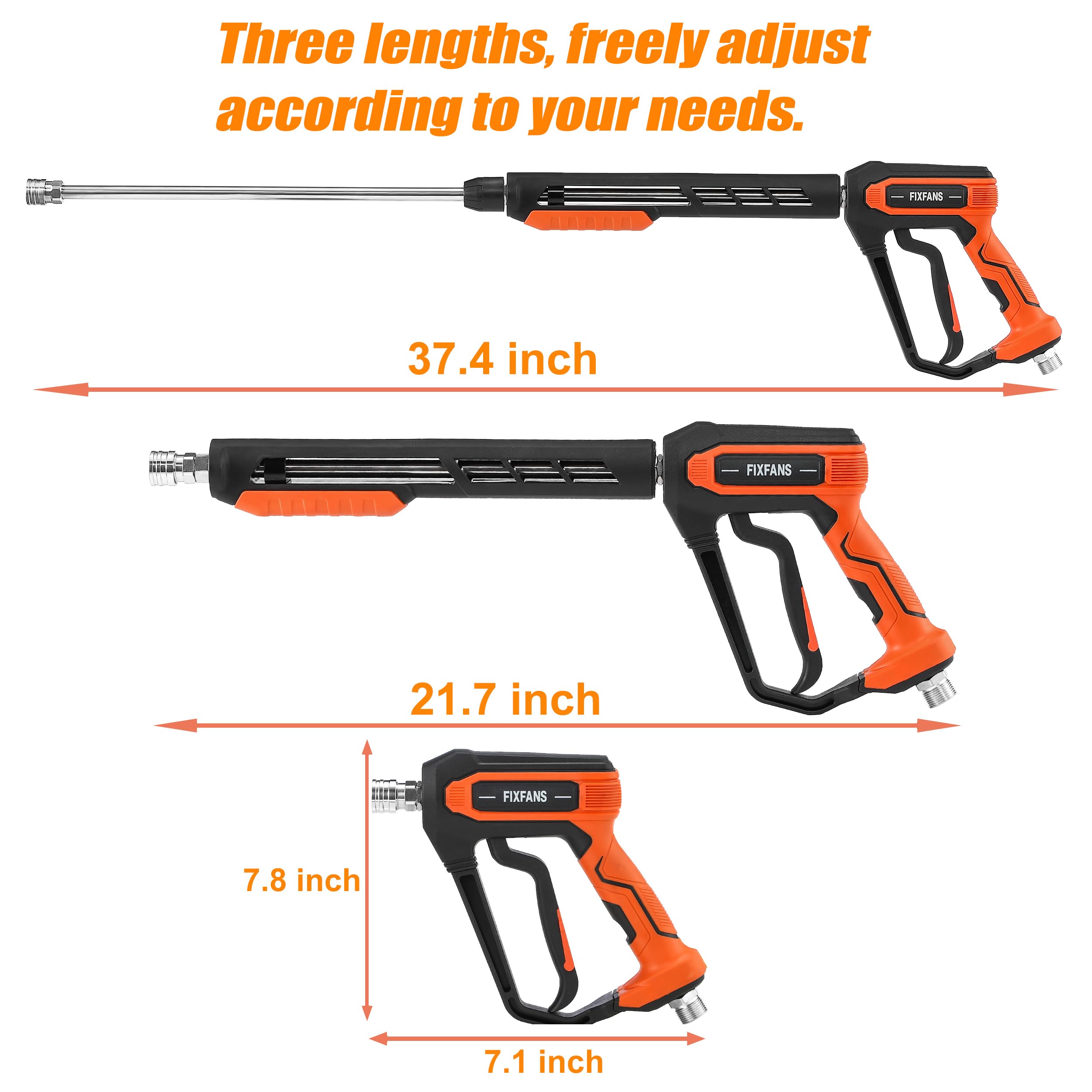 ROYPOWER FIXFANS extension wand 37-4in extends reach for high areas.