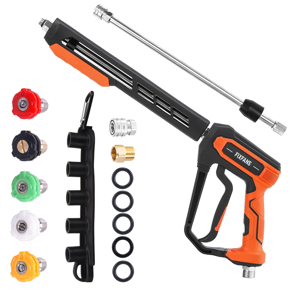 ROYPOWER FIXFANS pressure washer gun for heavy-duty outdoor cleaning.