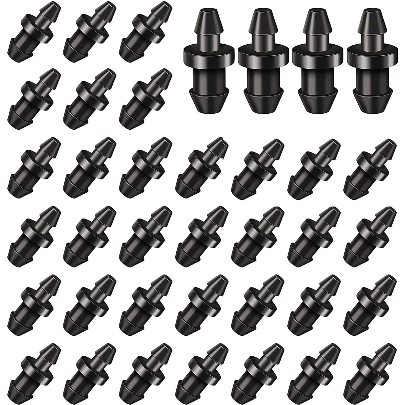 ROZESAZZ 100-piece 1/4 inch goof drip line plugs for secure tubing connections.
