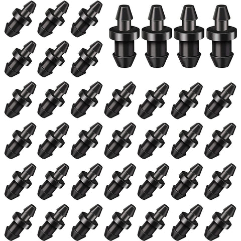 ROZESAZZ 100-piece 1/4 inch goof drip line plugs for secure tubing connections.